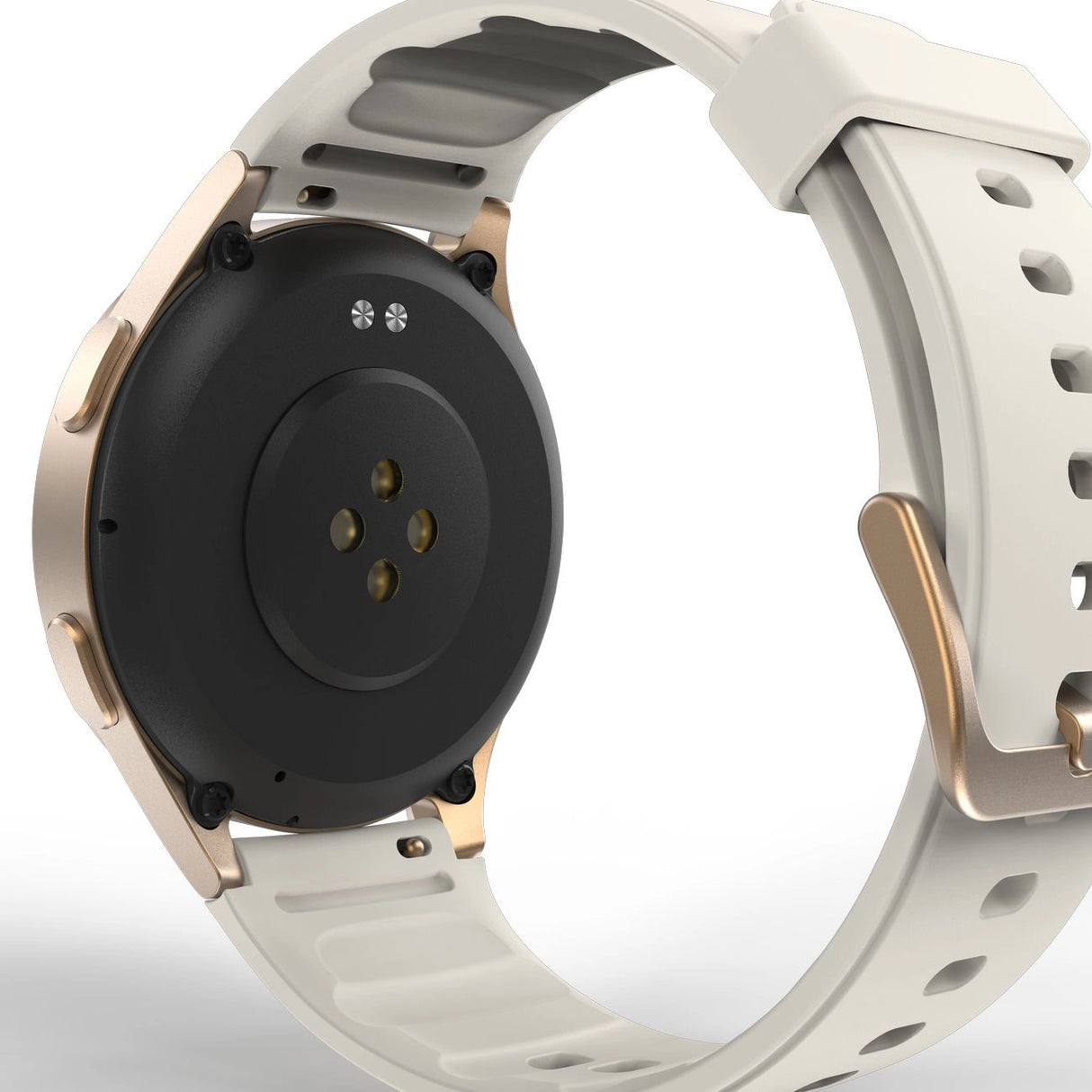 Hama 8900 GPS AMOLED Smartwatch 1,32" med beige silikonrem - guld