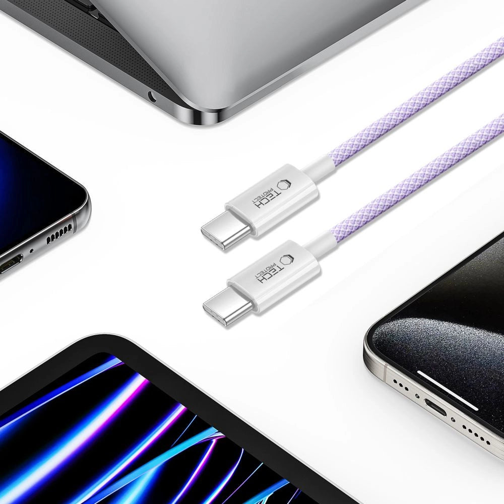 Tech-Protect Ultraboost Lite USB-C PD60W/3A Kabel 1m - Purpur