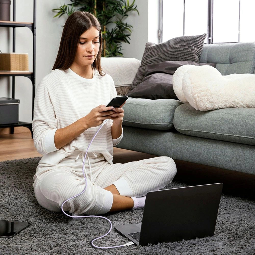 Tech-Protect Ultraboost Lite USB-C PD60W/3A Kabel 2m - Purpur