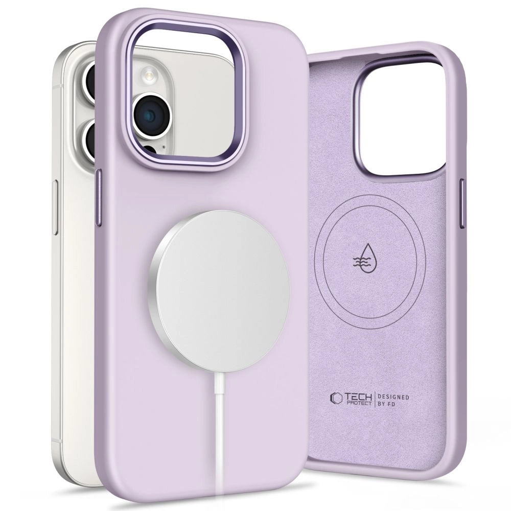 Tech-Protect Silicone Pure Magsafe Case til iPhone 15 Pro Max - lilla