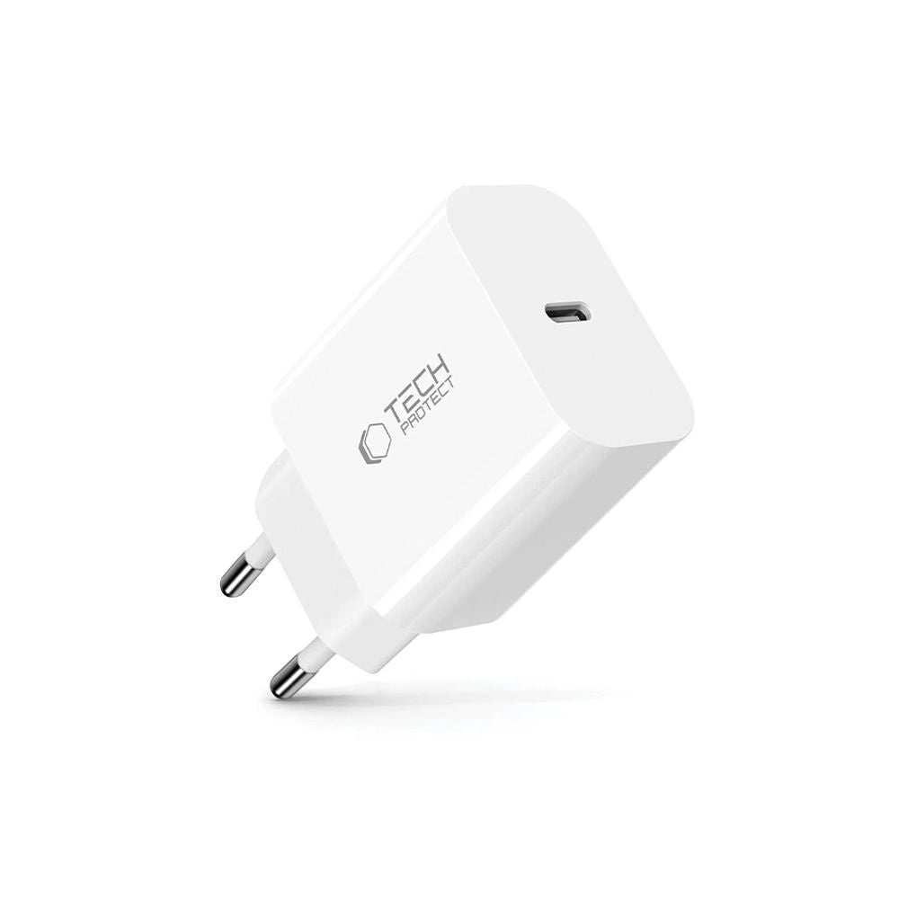 Tech-Protect NC20W vægoplader USB-C-port - hvid