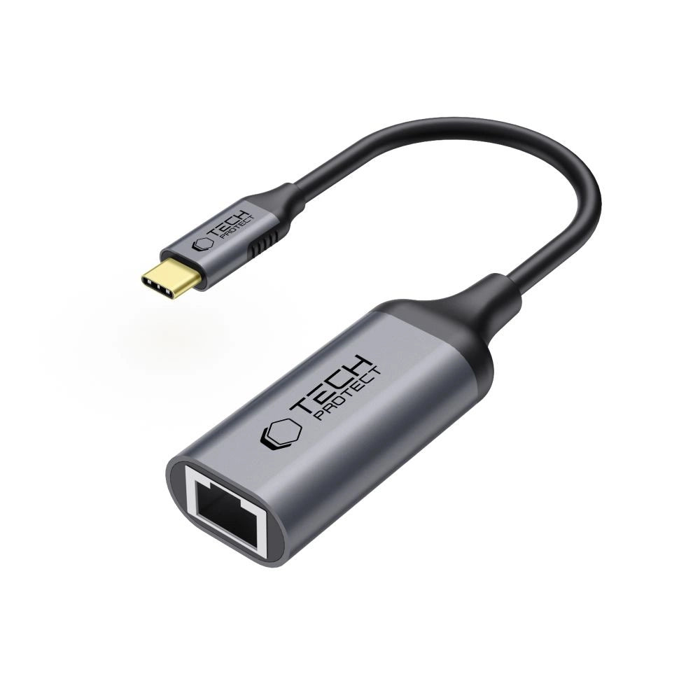 Tech-Protect UltraBoost USB-C til Ethernet RJ45 1000Mbps Adapter - sort