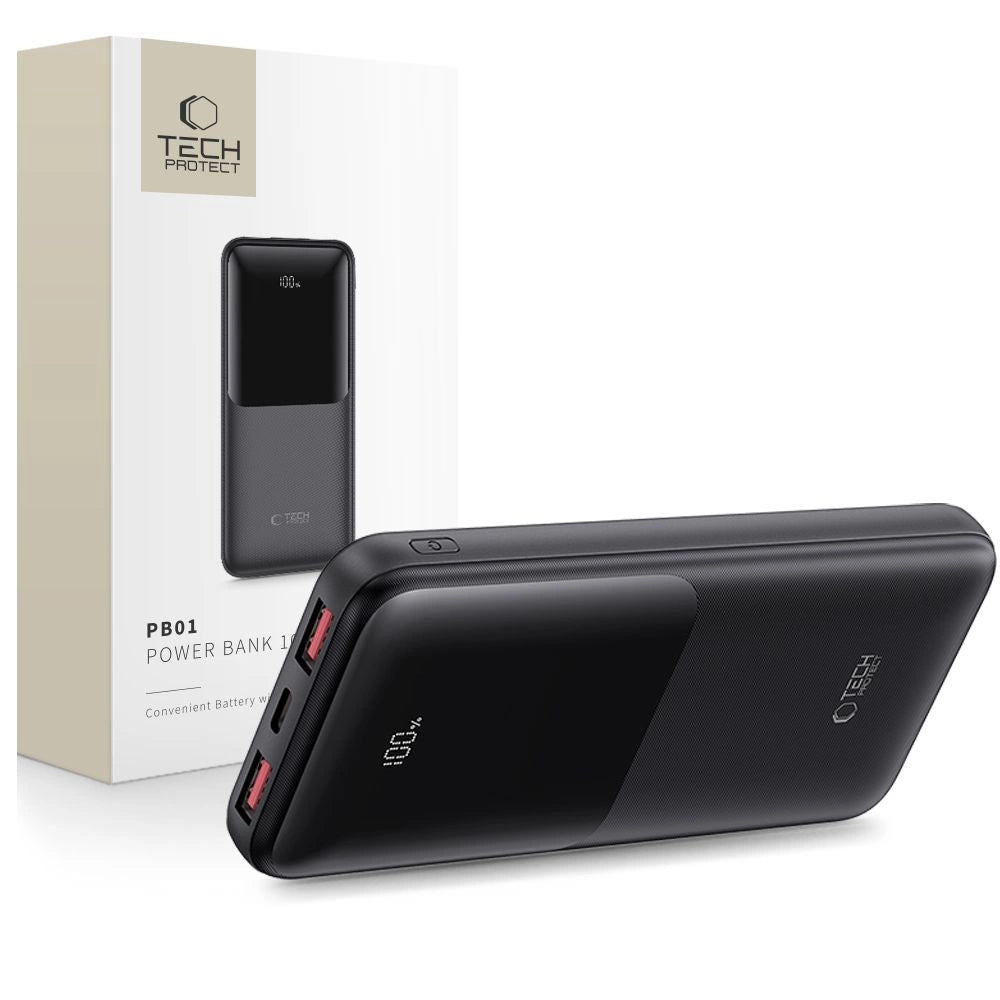 Powerbank Tech-Protect PB01 10000mAh 22,5W - sort