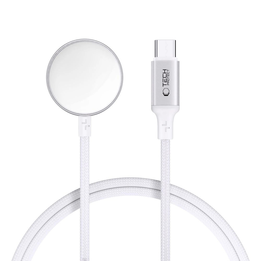 Tech-Protect UltraBoost USB-C induktiv oplader til Apple Watch 1m - hvid