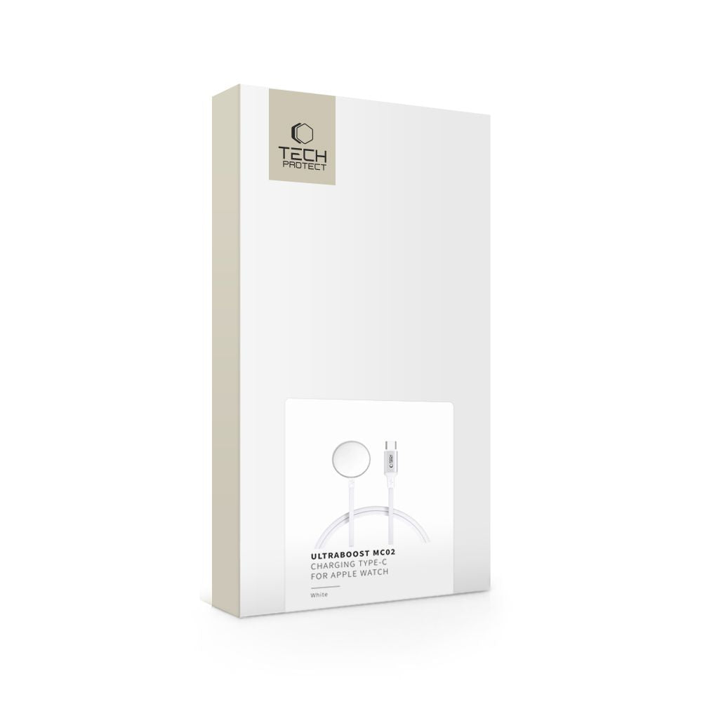 Tech-Protect UltraBoost USB-C induktiv oplader til Apple Watch 1m - hvid