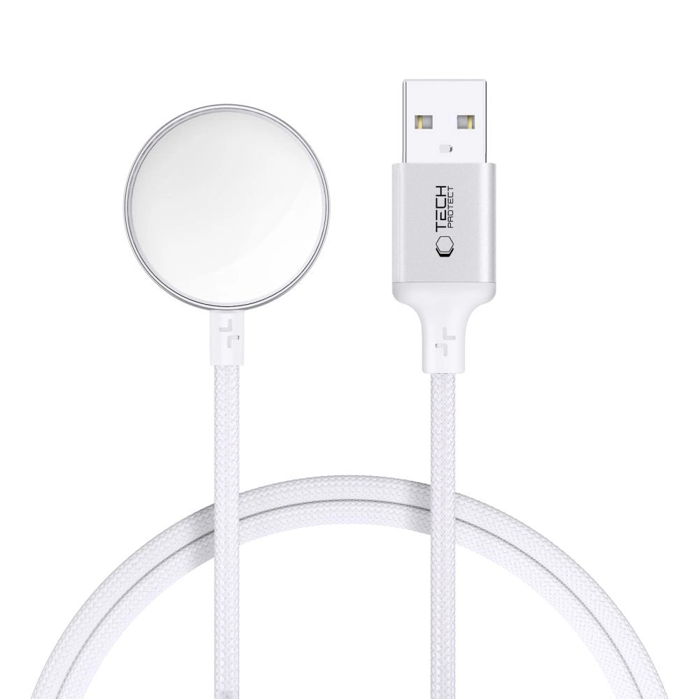 Tech-Protect UltraBoost USB-A induktiv oplader til Apple Watch 1m - hvid