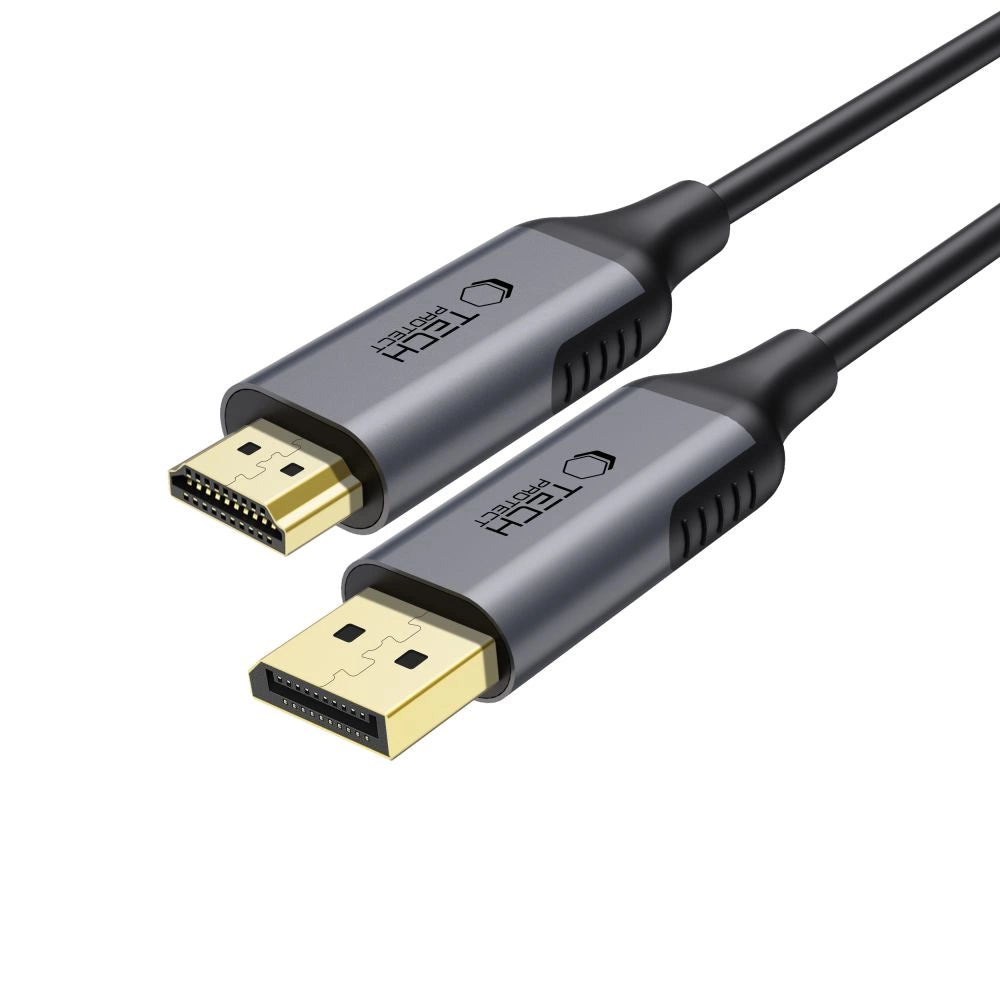 Tech-Protect UltraBoost DisplayPort / HDMI 2.0 Kabel 4K 60Hz 2m - sort