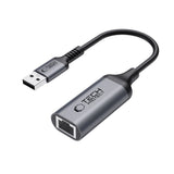 Tech-Protect UltraBoost USB-A 3.0 / Ethernet RJ45 1000Mbps Adapter - sort