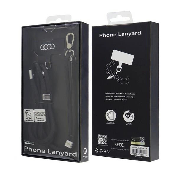 Audi Crossbody Universal Leash 120 cm x 10 mm - sort