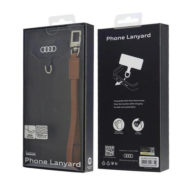 Audi Crossbody Universal Lanyard 28 cm x 10 mm - Brunt