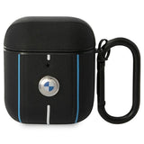 BMW læderfarve linjer Case for AirPods 1 / 2 - sort