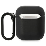 BMW læderfarve linjer Case for AirPods 1 / 2 - sort
