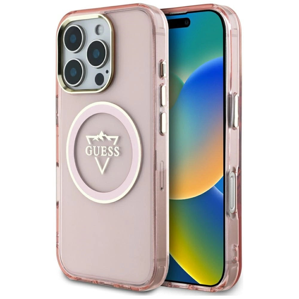 Gæt IML Metal Mountain Logo MagSafe iPhone 16 Pro Case - Pink