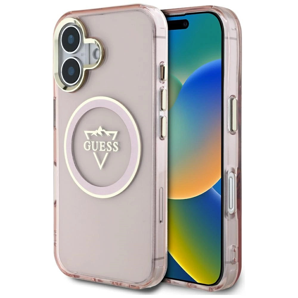 Gæt IML Metal Mountain Logo MagSafe iPhone 16 Case - Pink
