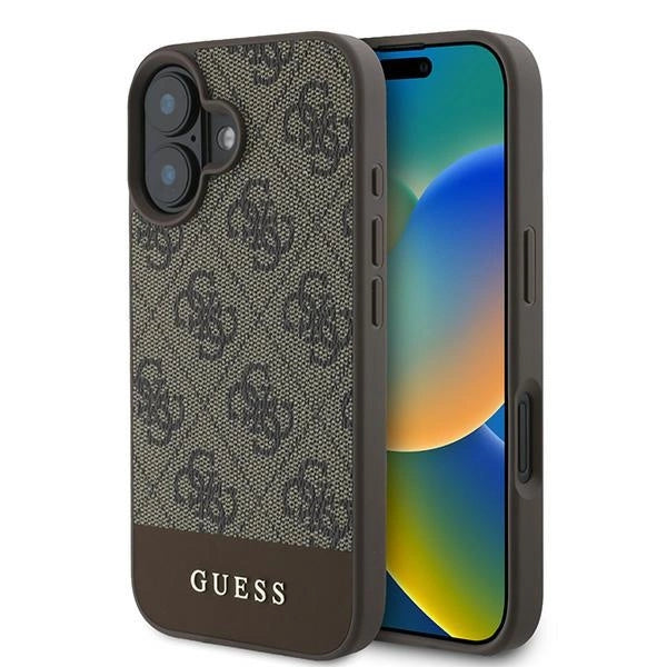 Guess 4G Bottom Stripe Case til iPhone 16 Plus 6.7" - Brown