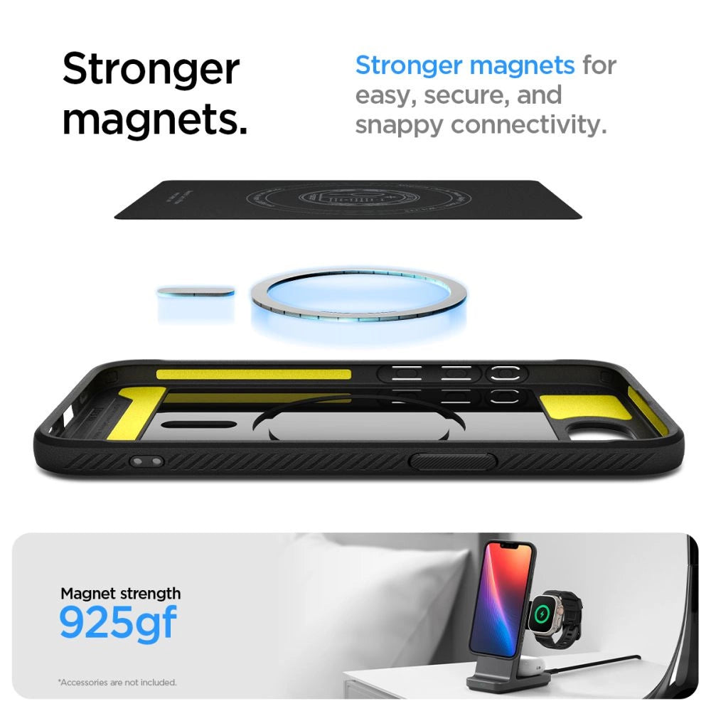 Spigen Rugged Armor MagSafe-fodral til iPhone 16e - sort