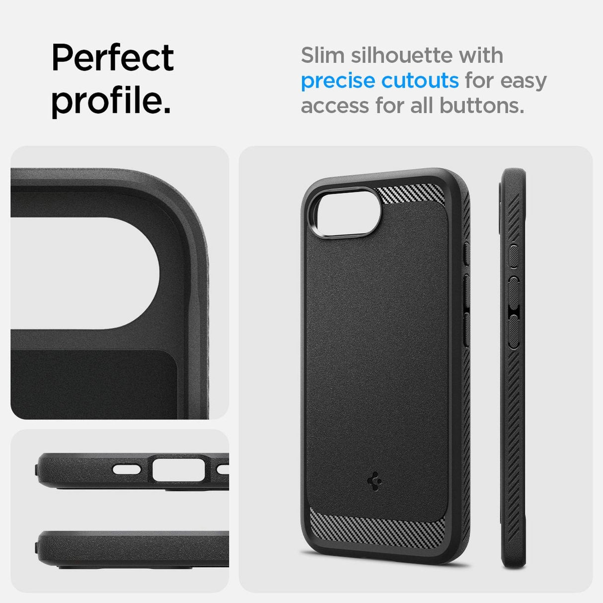 Spigen Rugged Armor MagSafe-fodral til iPhone 16e - sort