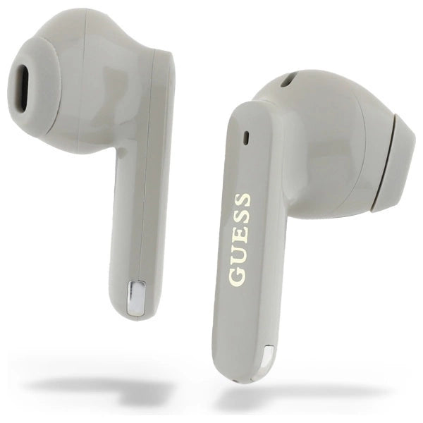 Guess langstrakt metaltrykt logo Bluetooth TWS hovedtelefoner + dockingstation - guld