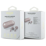 Guess langstrakt metaltrykt logo Bluetooth TWS hovedtelefoner + dockingstation - Pink