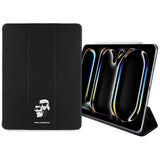 Karl Lagerfeld Saffiano Magnetic Karl & Choupette iPad Pro 13" 2024 Book Cover Case - Black