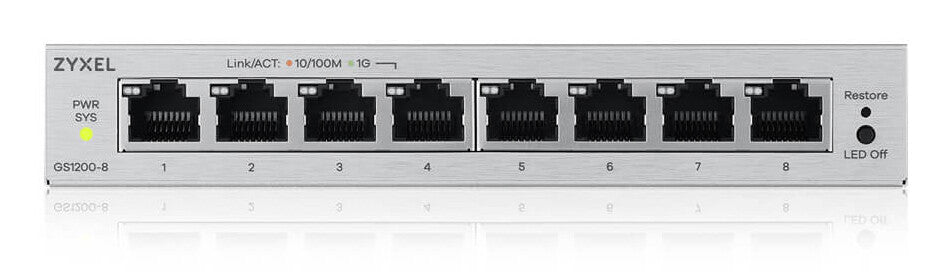 Zyxel GS1200-8V3 Administreret L2 Gigabit Ethernet (10/100/1000) Desktop Grå