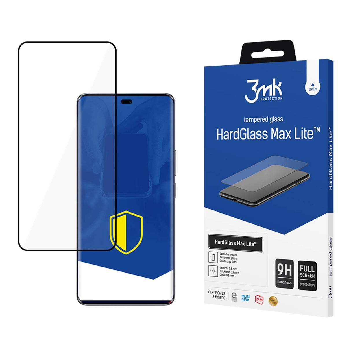 Hærdet glas 3mk HardGlass Max Lite Black til Honor Magic7 Lite