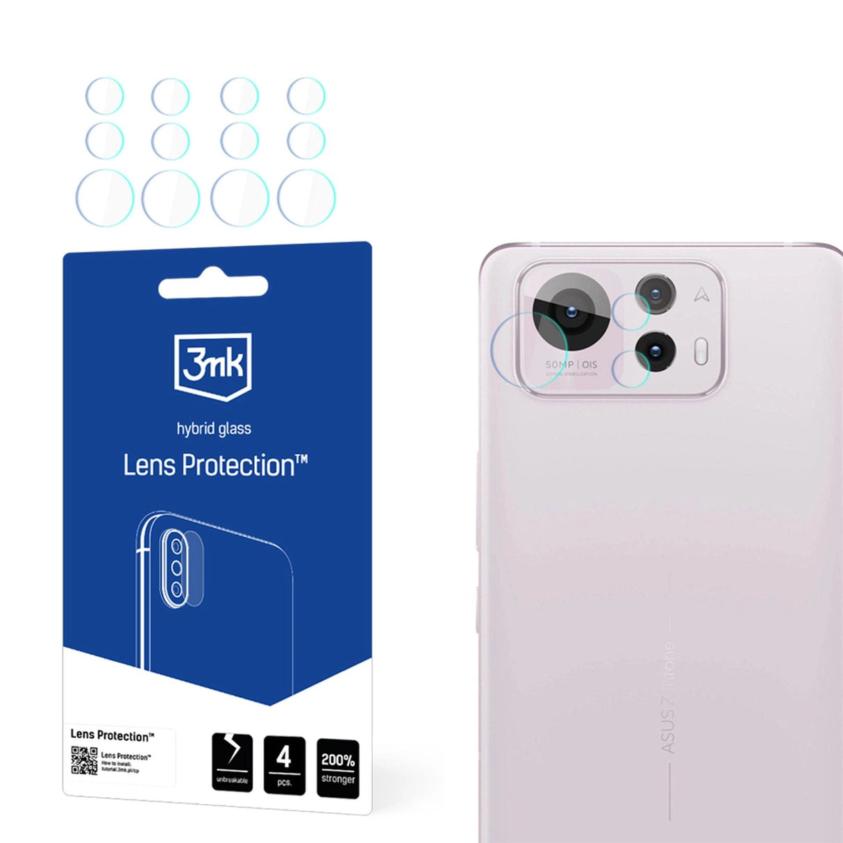 Hybridglas til kameraobjektiv 3mk Linsbeskyttelse til Asus Zenfone 12 Ultra