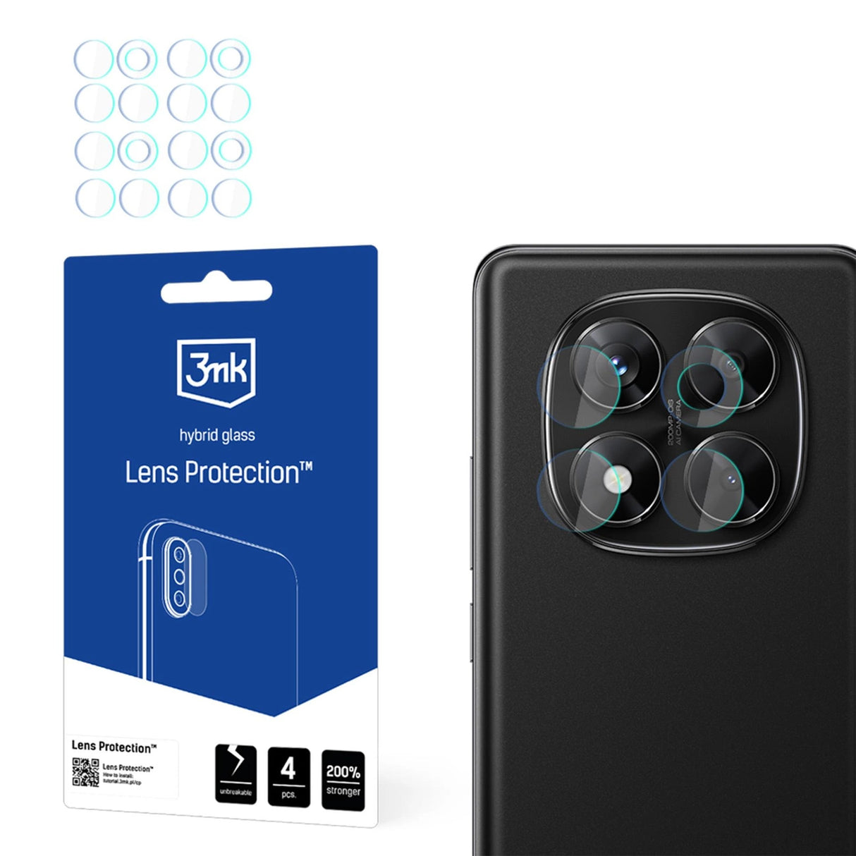 Hybridglas til kameraobjektiv 3mk Linsbeskyttelse til Xiaomi Redmi Note 14 Pro 4G