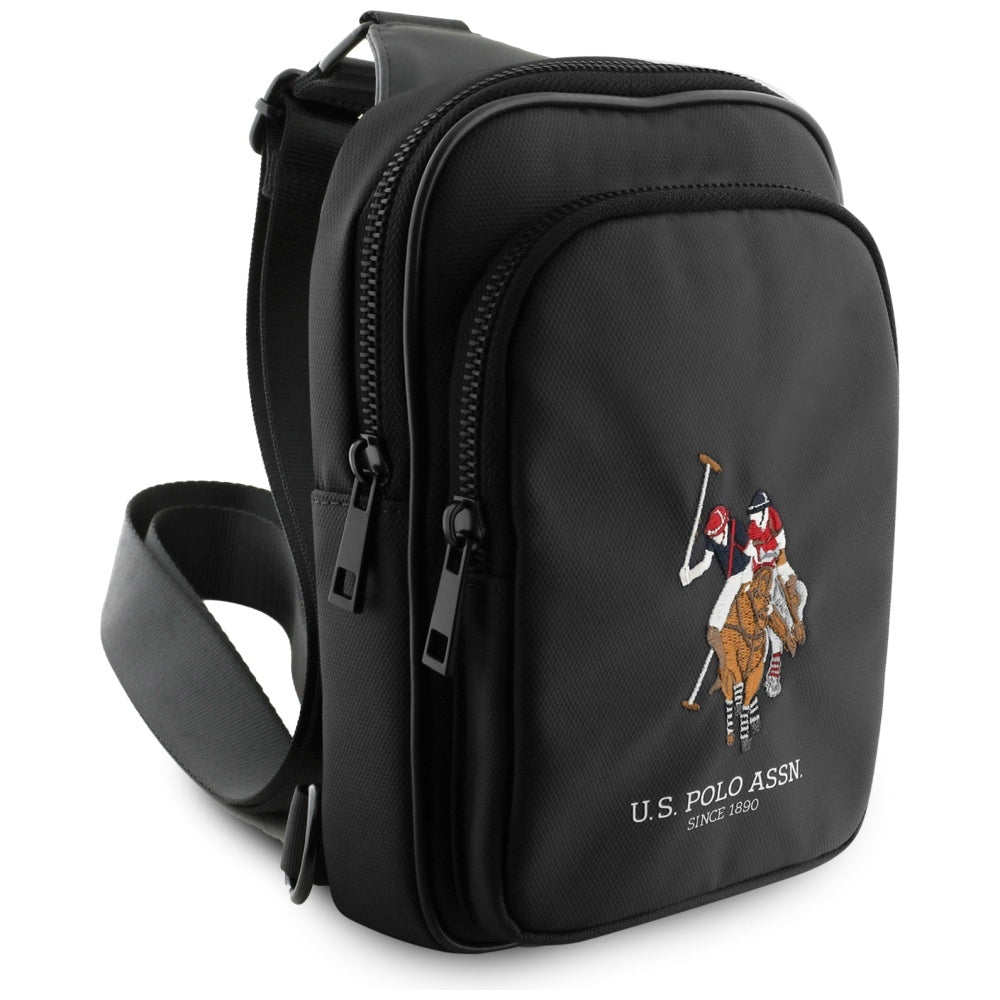 US Polo Petit Pique Crossbody Telefontaske sort