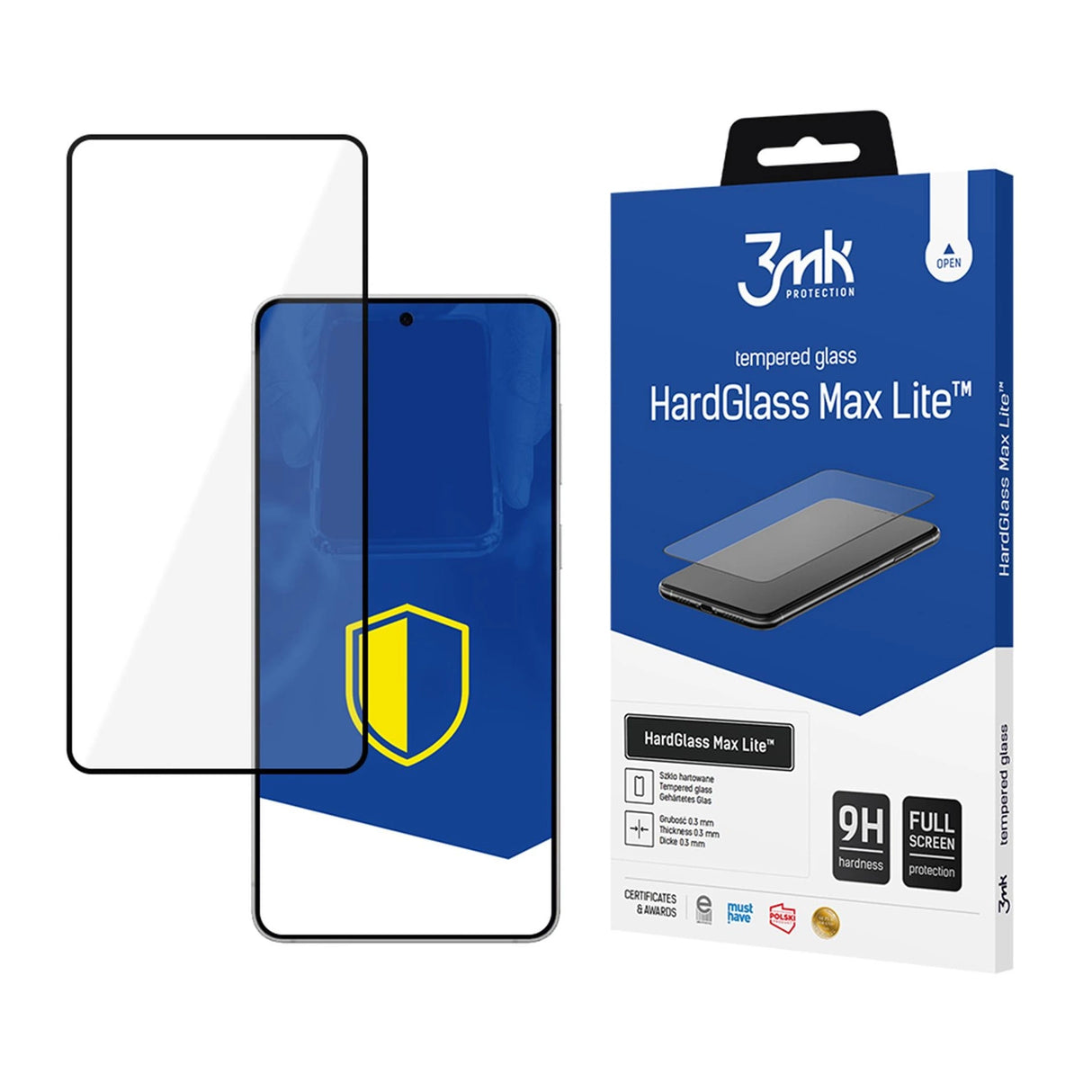 Hærdet glas 3mk HardGlass Max Lite Black til Samsung Galaxy S25 Edge