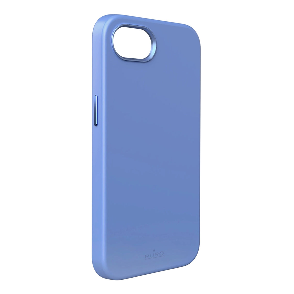 Puro Liquid Silicon Cover "ICON MAG PRO" med Magsafe, metalknapper og kamera ring til iPhone 16E, blå