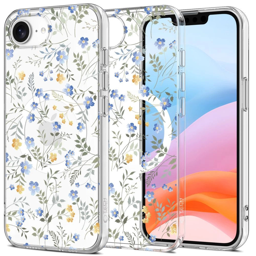 Tech-Protect FlexAir MagSafe iPhone 16e Case - Daisies med blade
