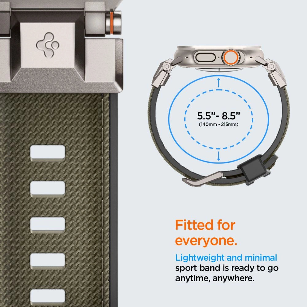 Spigen DuraPro Armor Strap til Apple Watch 44 / 45 / 46 / 49 mm - Grøn