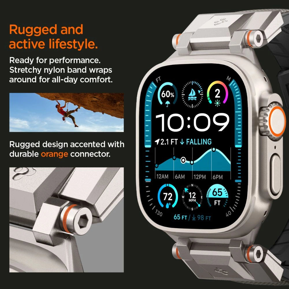 Spigen DuraPro Armor Strap til Apple Watch 44 / 45 / 46 / 49 mm - Grå