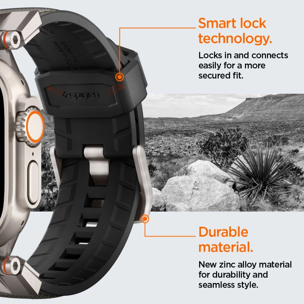 Spigen DuraPro Armor Strap til Apple Watch 44 / 45 / 46 / 49 mm - Grå
