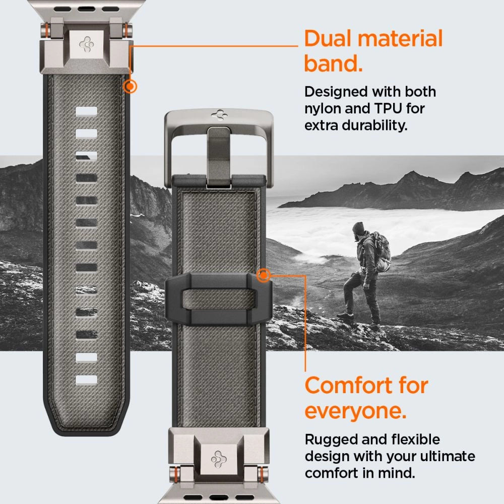Spigen DuraPro Armor Strap til Apple Watch 44 / 45 / 46 / 49 mm - Grå