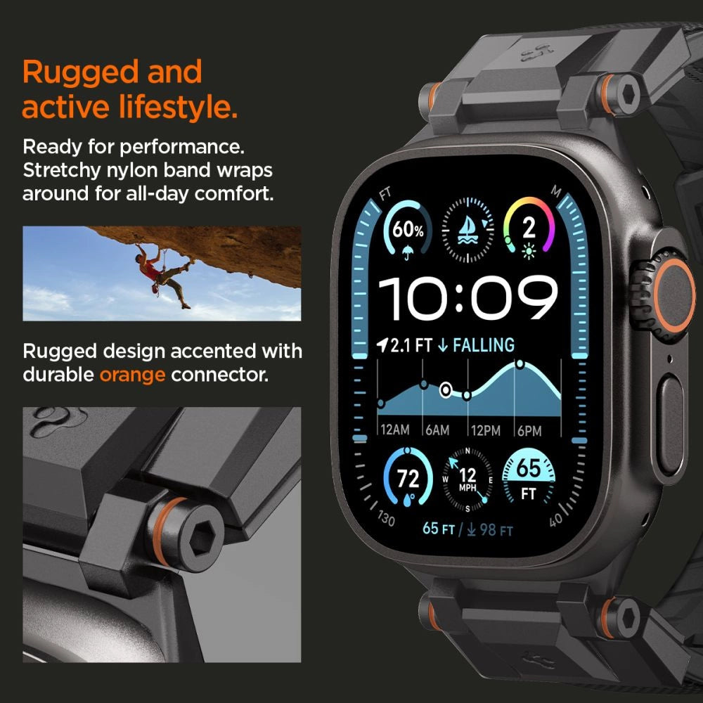 Spigen DuraPro Armor Strap til Apple Watch 44 / 45 / 46 / 49 mm - sort