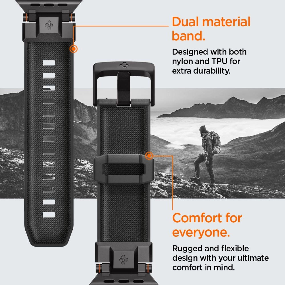 Spigen DuraPro Armor Strap til Apple Watch 44 / 45 / 46 / 49 mm - sort