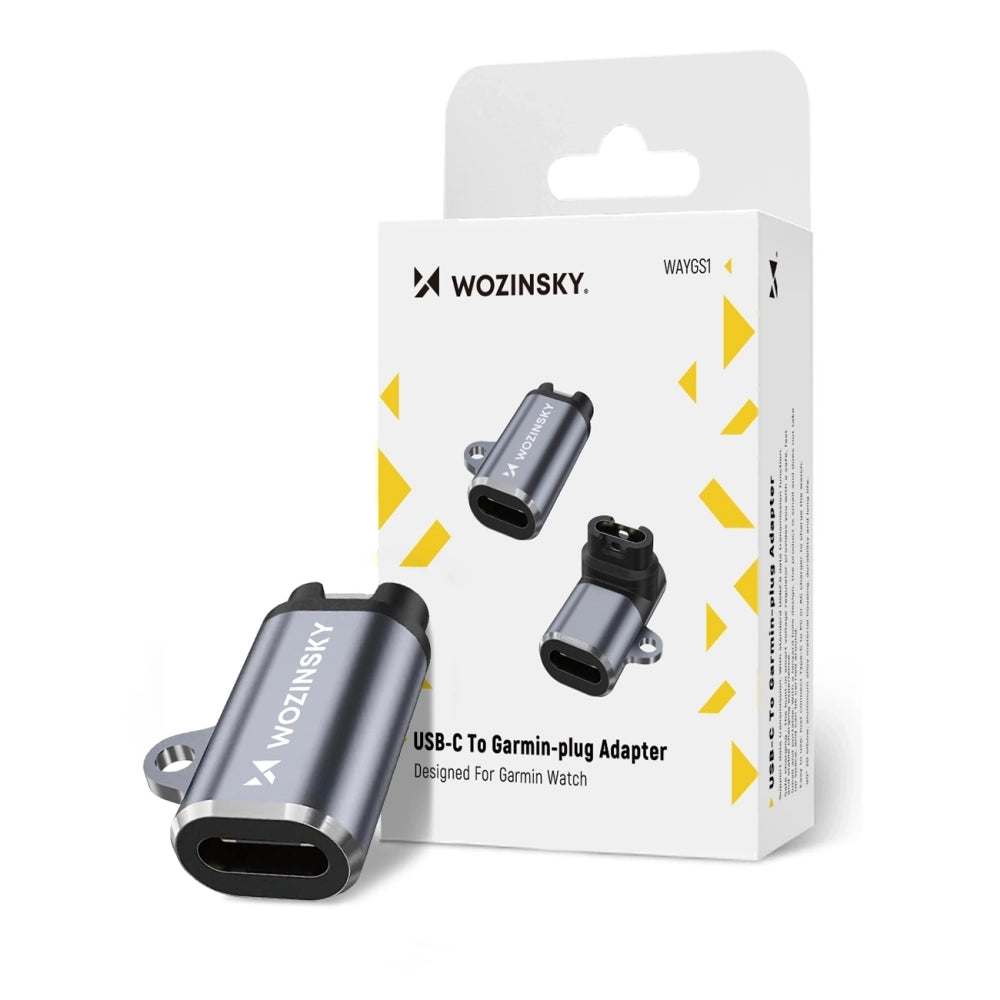 Wozinsky WAYGS1 USB-C Adapter til Garmin Smartwatch - Grå
