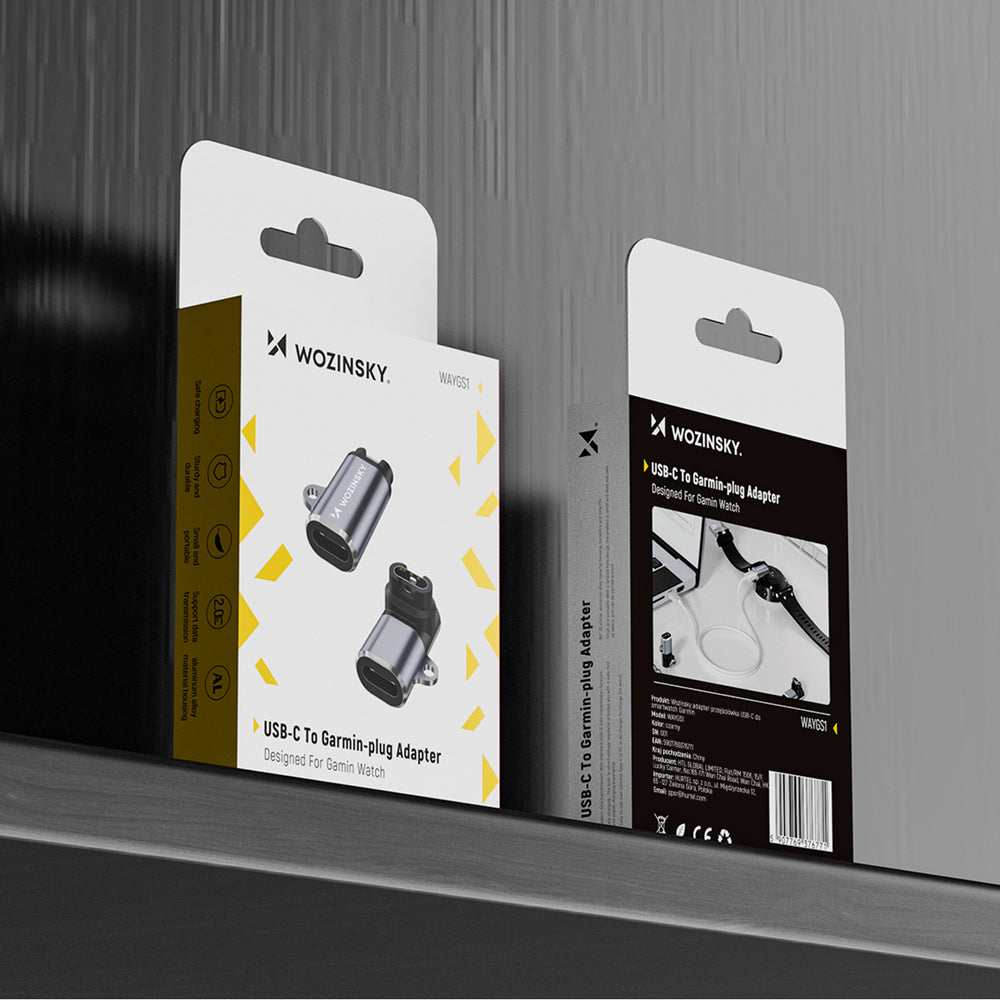 Wozinsky WAYGS1 USB-C Adapter til Garmin Smartwatch - Grå