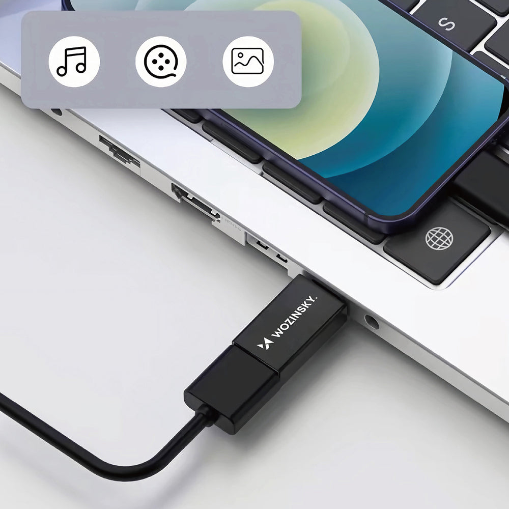 Wozinsky W10GY1S USB-C - USB-A 3.2 10Gb/s Adapter - sort