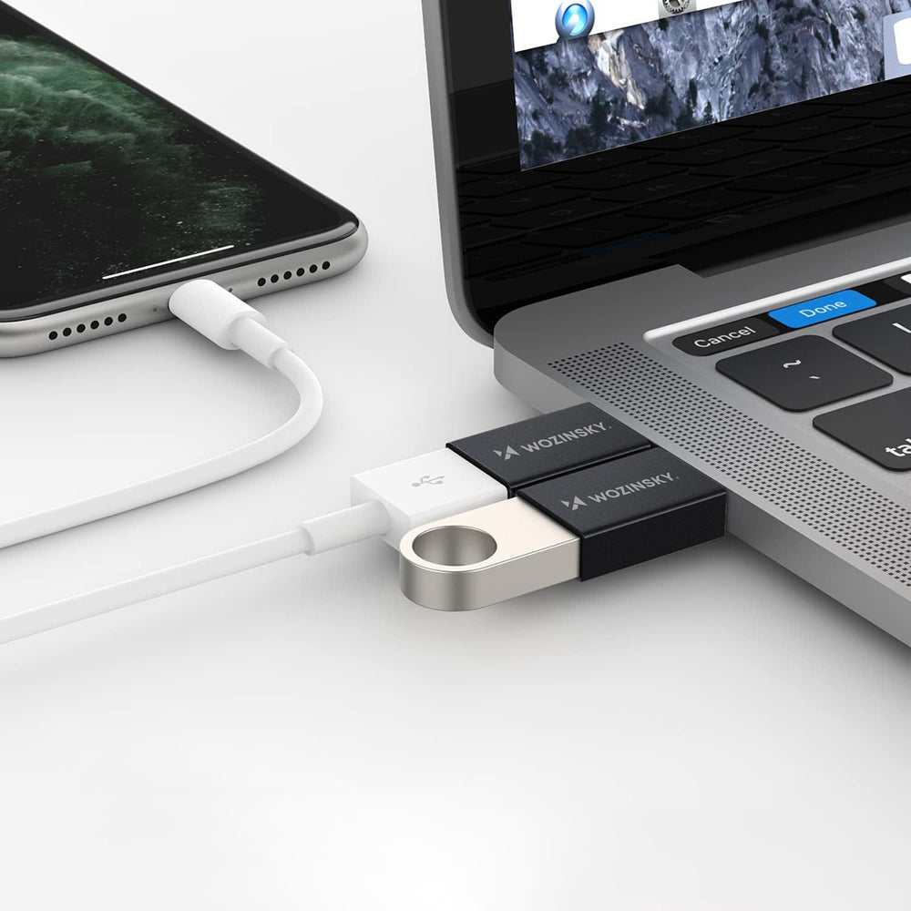 Wozinsky W10GY1S USB-C - USB-A 3.2 10Gb/s Adapter - sort