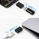 Wozinsky W10GY1S USB-C - USB-A 3.2 10Gb/s Adapter - sort