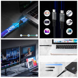 Wozinsky WPS-UY41S USB-C Thunderbolt 4 Kabel 240W 1m 4K - sort