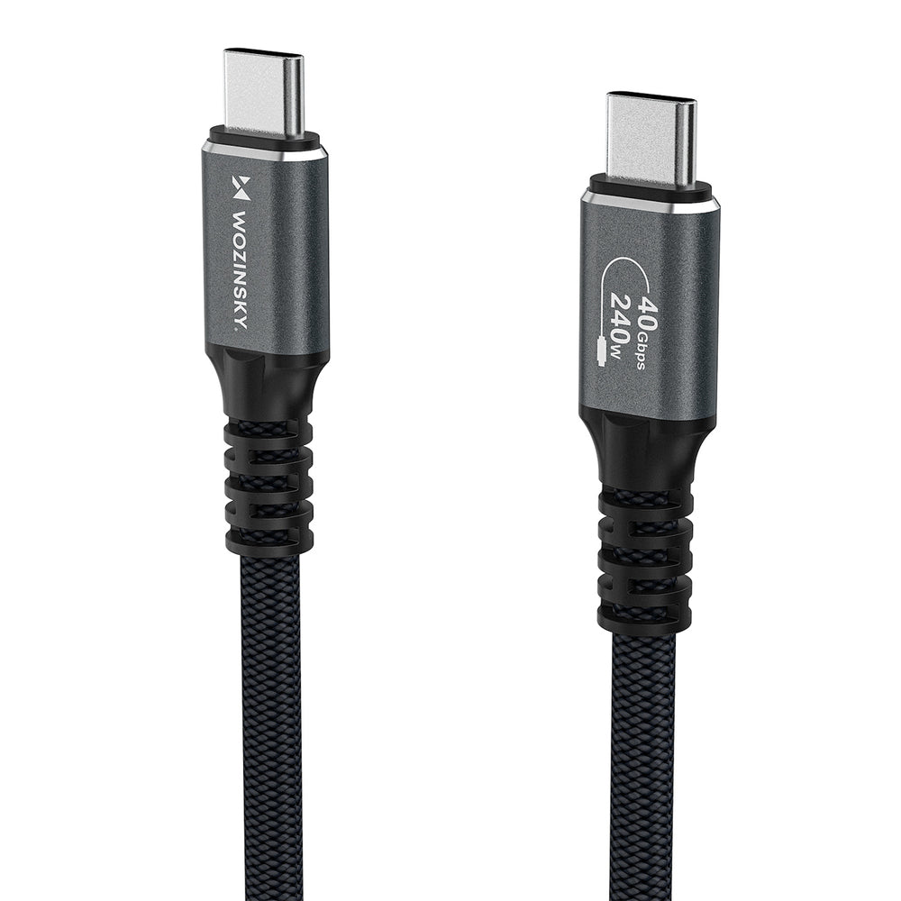 Wozinsky WPS-UY42S USB-C Thunderbolt 4 Kabel 240W 2m 4K - sort