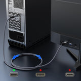 Wozinsky WPS-16AYL2S DisplayPort 2.1 Kabel VESA Certificeret 80 Gb/s 16K@60Hz 8K@120Hz 4K@240Hz HDR HDCP DSC 2m - Sort