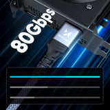 Wozinsky WPS-16AYL2S DisplayPort 2.1 Kabel VESA Certificeret 80 Gb/s 16K@60Hz 8K@120Hz 4K@240Hz HDR HDCP DSC 2m - Sort