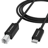 Wozinsky WKDDY1S USB-B - USB-C-kabel 1m - sort