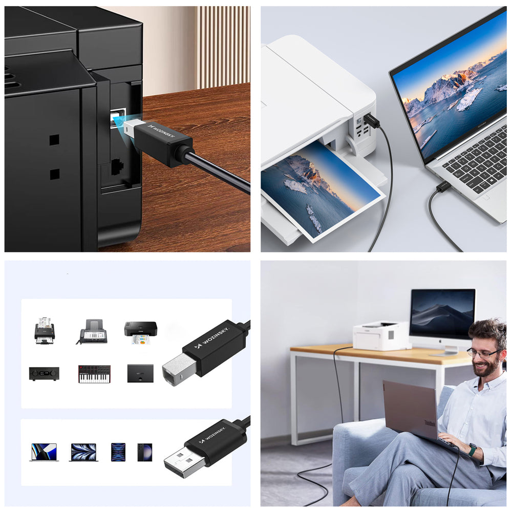 Wozinsky WKDDY4S USB-B - USB-A 480Mb/s Kabel 1m - sort