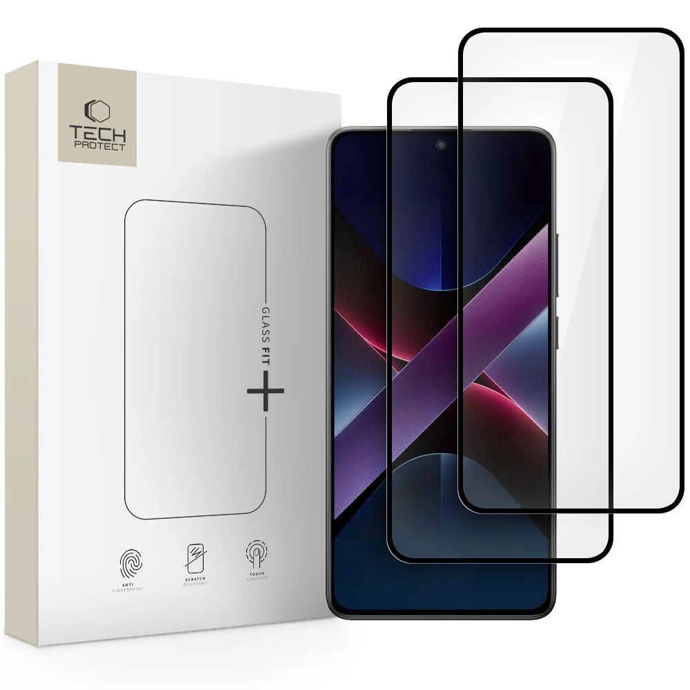 Tech-Protect Glass Fit+ 2-pakke hærdet glas til Xiaomi Poco X7 5G - sort